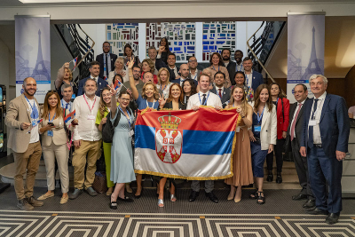 Serbia��s Delegation atthe 172nd General Assembly of the Bureau International des Expositions (BIE), following the election of Serbiaas host country of Specialised Expo 2027