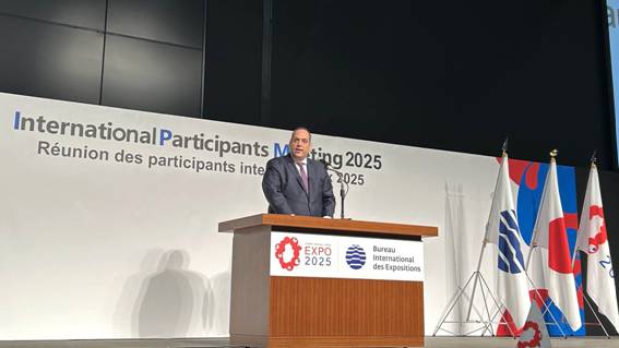 The Secretary General of the BIE, Dimitri S. Kerkentzes, speaking at the opening of the International Participants Meeting